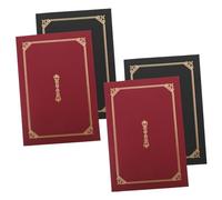 Veemoon 4 Pièces Lot de Pochettes Porte Certificats Papier avec Dorure Protège Documents pour Diplômes Récompenses et Certificats pour Bureau et Maison Noir et