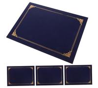 Veemoon 4 pièces Lot de Porte Certificats Papier avec Cadre Doré pour Diplômes et Récompenses Protège Documents Élégant et Pratique pour Bureau et Rangement