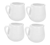 Veemoon 4 Pièces Lot de Pots à Sauce Céramique avec Poignée Mini Pichets à Lait Pichet Anti-goutte pour Cuisine et Restaurant