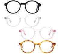 Veemoon 4 Pièces Lunettes de Cosplay pour Soirée en Plastique Transparent, Design Chat et Chien, Confortables et Réutilisables, Accessoires Mode pour Animaux de Compagnie