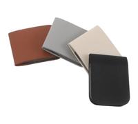 Veemoon 4 Pièces Marque-pages Magnétiques en Cuir Pu Carrés Multifonctionnels, Résistants à L'usure, pour Organiser Notes et Protéger Livres au Bureau ou Maison