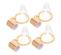 Veemoon 4 Pièces Mini Glass Perfume Bottle Keychain With Leakproof Screw Caps Empty Little Fragrance Containers For Travel And Everyday Use Decorative Wishing Bottle Pendant