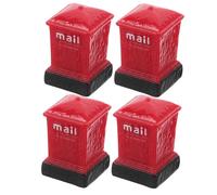 Veemoon 4 Pièces Miniature Boîte Aux Lettres Résine Modèle Mini Maison Réaliste et Durable Décoration pour Bureau Accessoires Micro pour Maison de Poupée