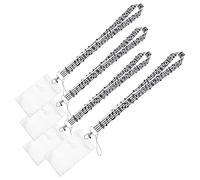 Veemoon 4 Pièces Notes Lanyard De Téléphone Mobile Lanières Cou Lanière D'insigne Minimaliste Longes Anti-perte Réglable Pour Téléphone Portable Polyester Noir