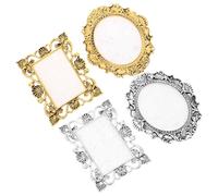 Veemoon 4 Pièces Palette de Manucure Résine Vintage pour Salon de Nail Art Plateau et Multifonctionnel pour Mélange Couleurs et Présentation Photographique