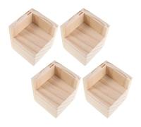 Veemoon 4 Pièces Pieds de Rehausse pour Lit Bébé 5cm en Bois Beige | Support Stable Antidérapant, pour Parents et Bébé, Compatible Chaise et Réfrigérateur, Lot de Quatre