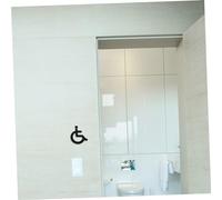 Veemoon 4 pièces Plaque Wc Acrylique Noire pour Toilette Handicapé avec Panneau Indicateur Accessible pour Salle de Bain