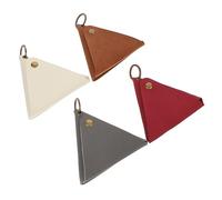 Veemoon 4 Pièces Porte-Monnaie Porte-clés Petite Pochette d'argent Petit Sac à Main Pochette De Caisse Porte-Monnaie Rétro Porte-Monnaie Triangle Rétro Faux Cuir Couleur Aléatoire