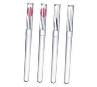 Veemoon 4 pièces Set de Pinceaux à Silicone Réutilisables avec Capuchon Applicateurs Transparents et Roses pour Maquillage Portable et Application Uniforme Gloss