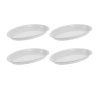 Veemoon 4 Pièces Soucoupe pour Pots de Fleurs Ovale en PP, Blanche | Récipient D'eau, Résistante à Déformation, pour Plante en Intérieur, Décoration de Chambre
