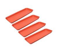 Veemoon 4 pièces sous-Pot Fleur Rectangulaire Plastique Lot de Plateau Étanche pour Plantes Intérieur et Extérieur Coupelle Pot Fleur Anti-Fuite pour Balcon Patio et Jardin