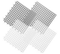 Veemoon 4 pièces Tapis pour Cage Animal Tapis Antidérapants avec Trou pour Lapins Cobayes Rongeurs Protection Confortable du Sol du Clapier Découpable et Raccordable Blanc et Gris