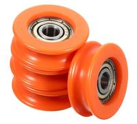 Veemoon 4 Poulies à Gorge en U pour Porte Coulissante roulettes Rigides en Pom Orange Dimensions 5X25X9 MM Lot de 4 Roulement Plastique Solide pour Fenêtres et Tiroirs