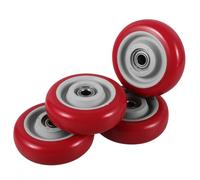 Veemoon 4 Roulettes Pivotantes à Roulements Doubles en Polyuréthane PU 3 Pouces Roulettes Robustes pour Meubles et Appareils Électroménagers Résistantes à L’Usure pour Établi et