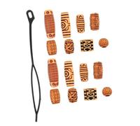 Veemoon 40 Pièces Accessoires pour Tresses Perles Tubulaires à Grand Trou pour Dreadlocks et Extensions Décorations Élégantes Noires