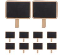 Veemoon 40pcs Mini Panneaux à Craie en Bois avec Pince Réutilisable, Surface Ardoise, Style Rustique pour Cuisines et Bureaux, pour Laisser des Messages et des Notes