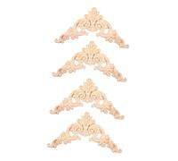 Veemoon 4pièces Applique Sculpté Cadre Non Peint Décalcomanie pour Meubles Appliques Décor pour Intérieur