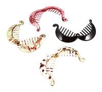 Veemoon 4pièces Banana Clips Pince à Cheveux Pour Queue De Cheval Accessoires De Coiffure Pour Femmes Coloris Variés Fleur