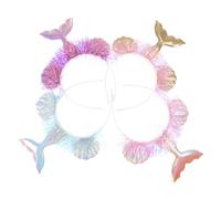 Veemoon 4pièces Bandeau Queue De Sirène Coloré Accessoire De Coiffure Brillant Lot De Serre-têtes Pour Garçon Fille or Bleu Rose De Chaque Couleur