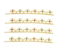 Veemoon 4pièces Couronnes Prince Dorées Pour Anniversaire Garçon Fille Accessoires Costume Royal Élégants Pour Fêtes Déguisement Roi Et Cosplay Crown