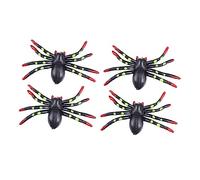 Veemoon 4pièces Halloween Spider Toy Accessoires De Farce Plastique Pour Fête Halloween Décorations Réalistes Et