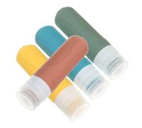 Veemoon 4pièces Lot de Flacons Rechargeables pour Shampoing et Après-shampoing Format Voyage Souple et Étanche Chacun