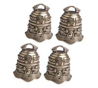 Veemoon 4pièces Lot De Pendentifs Cloches Rétro Laiton Pour Bricolage Porte-clés Décoration Diy Cloches Musicales Durables Ornements Vintage Feng Shui