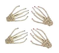 Veemoon 4pièces Pince à Cheveux avec Strass pour Halloween Accessoire de Coiffure pour Femme