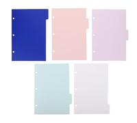 Veemoon 5 Intercalaires pour Classeur : Séparateurs A5 à 3 Trous pour Agenda, Anneaux et Dossiers à Levier