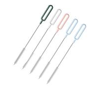 Veemoon 5 Pcs Brosse à Bouteille Brosse à Paille Nettoyage Bébé pour Tétine et Embout Écumeur Matériaux Nylon et Acier Inoxydable Utilisation à Domicile