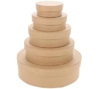 Veemoon 5 pièces Boîtes de Rondes Carton Kraft Set de Boîtes Durables pour Biscuits Bonbons et Petits Objets Légères et Résistantes pour et Rangement Pratique