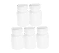 Veemoon 5 Pièces bouteille de stockage de pilules bouteille vide bouteille de pilule de voyage flacon de pilules à message petites bouteilles de voyage l'animal de compagnie blanche