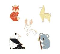 Veemoon 5 Pièces Broche Animaux Brodé Pour Bonjour Décoration Épingle à Nourrice Badge Broche Animal De Dessin Animé Broches En Forme D'animaux Alliage