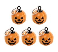 Veemoon 5 Pièces Clochette de Citrouille en Cuivre Orange pour Collier D'animal, Surface Lisse, Petit Pendentif Délicat pour Halloween et Usage Quotidien