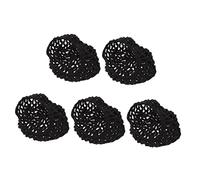 Veemoon 5 pièces Filet Cheveux Femme Maille Crochet Bonnet Snood Cheveux Respirant et Élastique pour Dormir Cap Perruque Noir Unisexe Unique