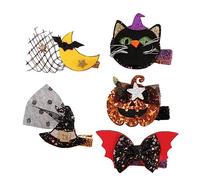 Veemoon 5 pièces Lot de Barrettes Cheveux Halloween Colorées Non Décolorant Accessoires Durables pour Fête Cosplay et Garçon Fille Décorations Citrouille et Motifs Festifs