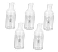 Veemoon 5 Pièces Lot de Distributeurs Mousse Petg Transparents Flacons Rechargeables pour Cosmétiques et Voyage Bouteilles Étanches et Portables pour Shampooing Lotion et Visage