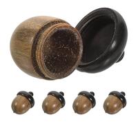 Veemoon 5 Pièces Pendentif Boîte à Breloques Bois Breloques Glands pour Collier Pendentifs Noix avec Trou de Suspension Décoration Gland Soi-même Détachable pour Porte-clés DIY