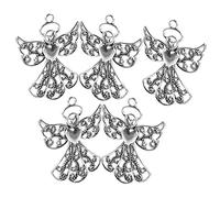 Veemoon 5 pièces Pendentifs Ange Alliage Charms pour Création de Bijoux DIY Accessoires Durables pour Baptême et Religieux