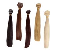Veemoon 5 Pièces Perruques Synthétiques Résistantes Chaleur pour Poupées Extensions Capillaires Naturelles pour Costume et Cosplay Fibres Haute Température Grandes Dimensions pour Création