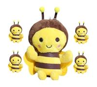 Veemoon 5 pièces Porte-clés Peluche Abeille Pendentifs Peluche Doux et Mignons Décor Suspendu Sac à Dos Accessoire et Tactile pour Clés et Sacs