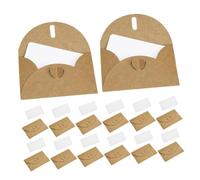 Veemoon 50 Ensembles Lot de Enveloppes Mini Papier Kraft avec Cartes Blanches Fermeture Cœur Format Carte Bancaire Vintage pour Mariage Anniversaire Remerciements Invitation Diy Fête de