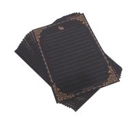 Veemoon 50 Feuilles Papier à Lettres Vintage Noir Bordure Rétro, pour Invitations Élégantes et Création de Messages Uniques en Papier