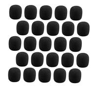Veemoon 50 Housses en Mousse Noire 20X15X5 MM pour Microphone d'Amplificateur Bonnettes Anti-Vent Souples Accessoires de Protection pour Micro-Cravate Adaptées Usage Professionnel