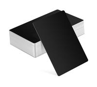 Veemoon 50 Pièces Cartes de Visite Métalliques Noires Plaques Aluminium Résistantes pour Gravure Laser Cartes Nominatives Vierges pour