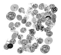 Veemoon 50 pièces Épingles à Cravate Vides avec Support Embrayage Argenté pour DIY Bijoux et Étiquettes Remplacement Pratique pour Badges et Noms