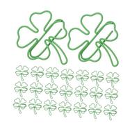 Veemoon 50 pièces Lot de Trombones Décoratifs Forme de Trèfle à Quatre Verts Clips Marque-pages Mignons et Délicats pour Bureau et Fournitures Scolaires