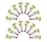 Veemoon 50 Pièces Mini Palmier Tropical Plastique Décoratif pour Aquarium Modèle de Cocotier Artificiel Résistant et Accessoires Paysage Diorama et Décoration Polyvalente