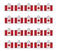 Veemoon 50 Pièces Pendentif Feuille D’érable Canadienne Patriotique | Dos Plat Lisse, Finition Brillante Vintage, pour Bracelets, Porte-clés et Ateliers Créatifs