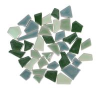Veemoon 500 G de Pierres Irrégulières Émaillées Vertes, Assortiment de Petites Tuiles pour Mosaïque Diy, Carreaux Artisanaux Adaptés la Décoration Maison et Jardin